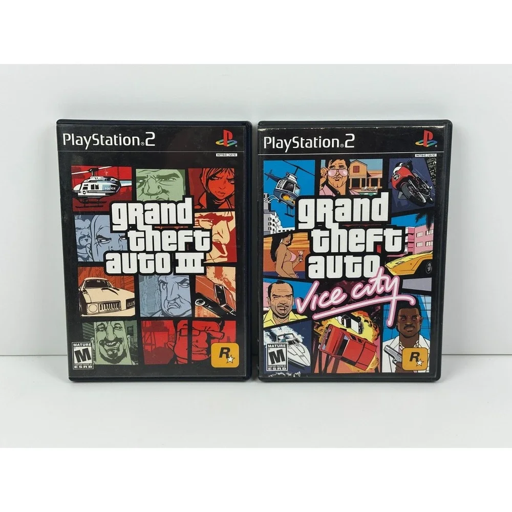 Grand Theft Auto Vice City & GTA III PlayStation 2 PS2 Both Black Label Complete